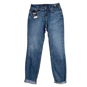 NWT Silver Women's Suki Curvy Mid Rise Skinny Jeans Power Stretch, W28 L29 6/8